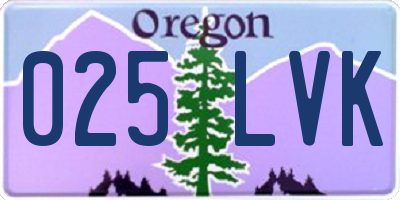 OR license plate 025LVK