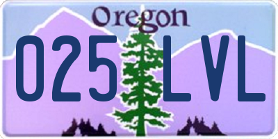 OR license plate 025LVL