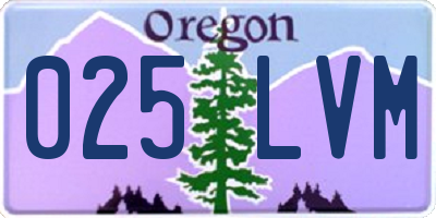 OR license plate 025LVM