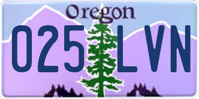 OR license plate 025LVN
