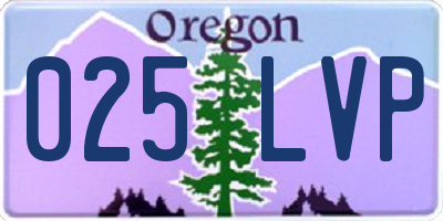 OR license plate 025LVP
