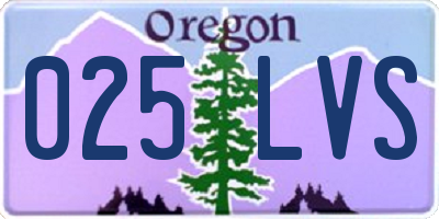 OR license plate 025LVS