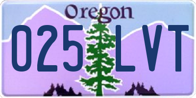 OR license plate 025LVT