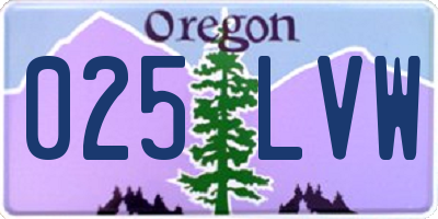 OR license plate 025LVW