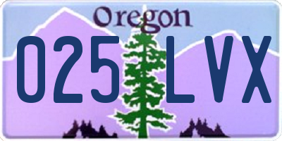 OR license plate 025LVX