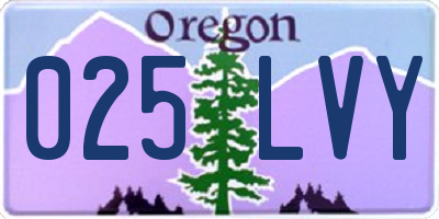 OR license plate 025LVY