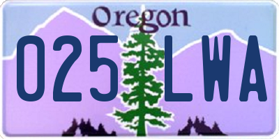 OR license plate 025LWA
