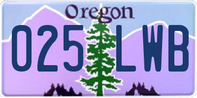OR license plate 025LWB