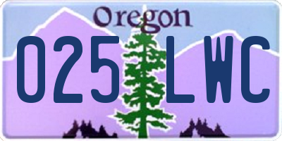 OR license plate 025LWC