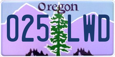 OR license plate 025LWD