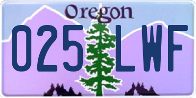 OR license plate 025LWF