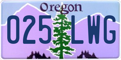 OR license plate 025LWG
