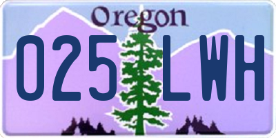 OR license plate 025LWH