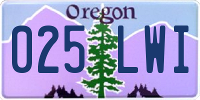 OR license plate 025LWI