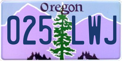 OR license plate 025LWJ