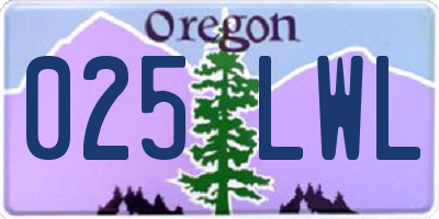 OR license plate 025LWL