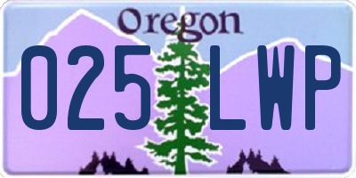 OR license plate 025LWP