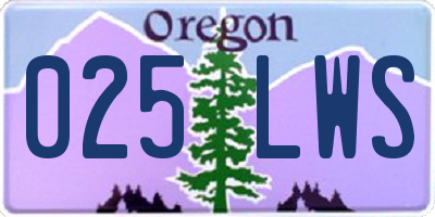 OR license plate 025LWS