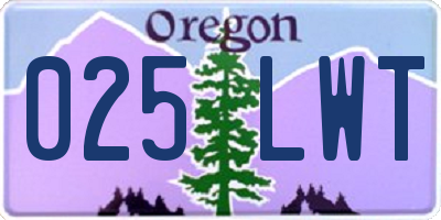 OR license plate 025LWT