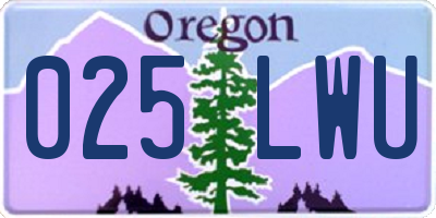 OR license plate 025LWU