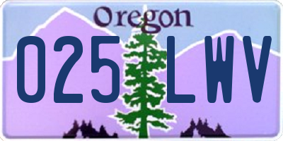 OR license plate 025LWV