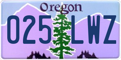 OR license plate 025LWZ