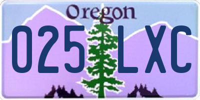 OR license plate 025LXC