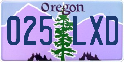 OR license plate 025LXD