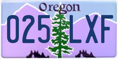 OR license plate 025LXF