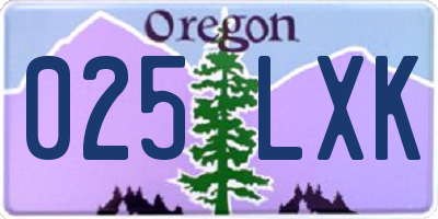 OR license plate 025LXK