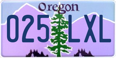 OR license plate 025LXL