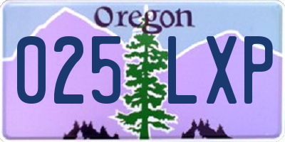 OR license plate 025LXP