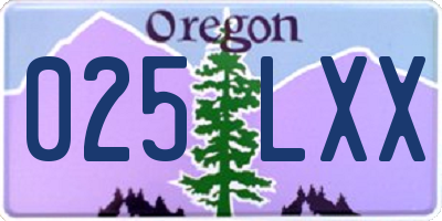 OR license plate 025LXX