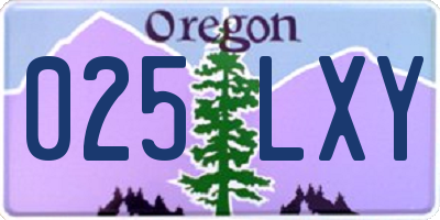OR license plate 025LXY