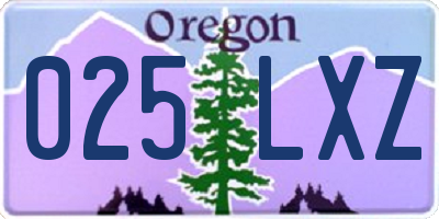 OR license plate 025LXZ