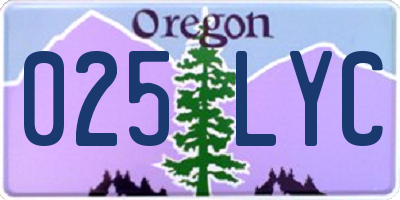 OR license plate 025LYC