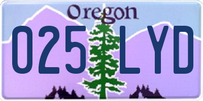 OR license plate 025LYD