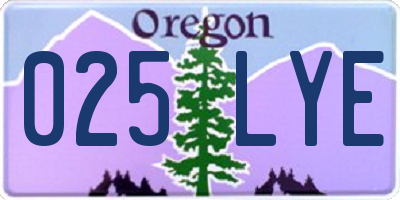 OR license plate 025LYE