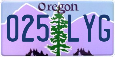 OR license plate 025LYG
