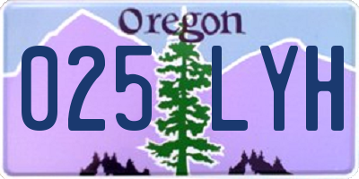 OR license plate 025LYH
