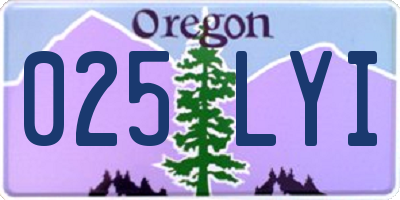 OR license plate 025LYI