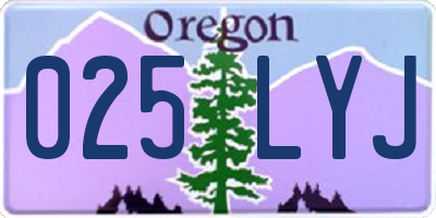 OR license plate 025LYJ
