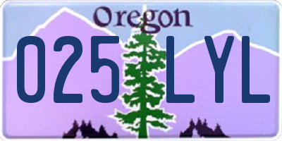 OR license plate 025LYL