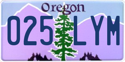 OR license plate 025LYM