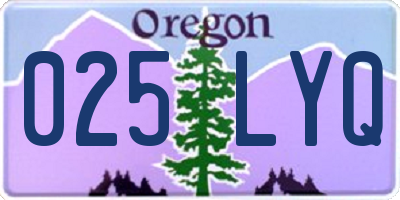 OR license plate 025LYQ