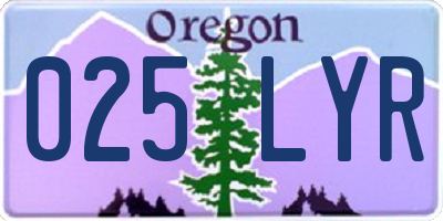 OR license plate 025LYR
