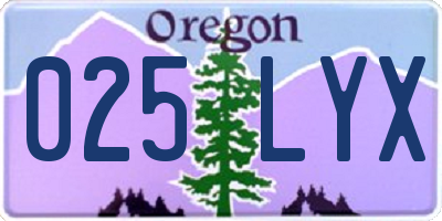 OR license plate 025LYX