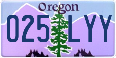 OR license plate 025LYY