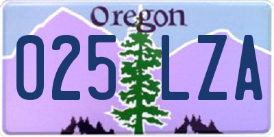 OR license plate 025LZA
