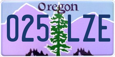 OR license plate 025LZE
